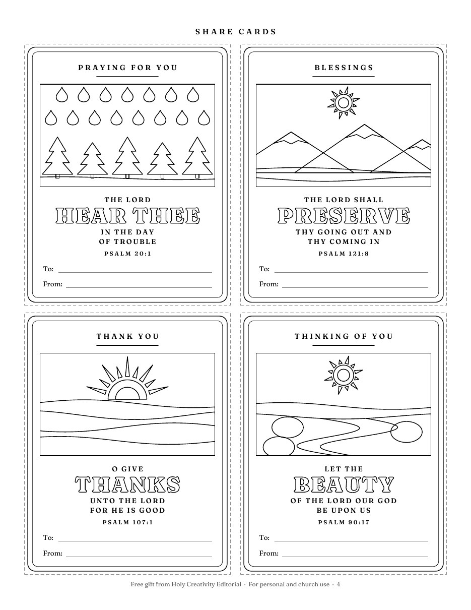 Psalm share cards to color